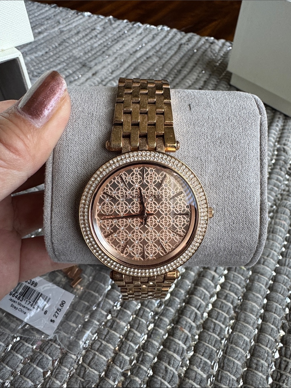 Michael Kors Womens Rose Gold-tone Crystal Dial Bracelet Watch - Picture 2 of 4
